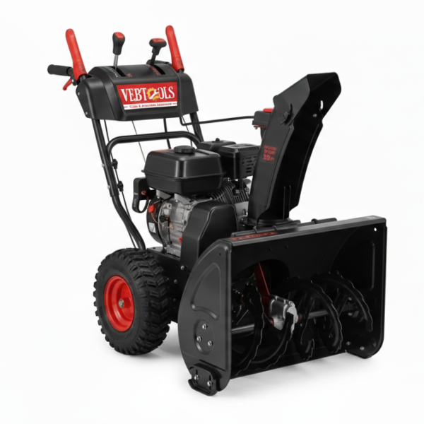 VebTools 212cc 2-Stage Gas Snow Blower with Electric Start, 24-Inch Clearing Width, Power Steering & Heated Hand Grips — Built for Heavy Snowfall & Icy Conditions