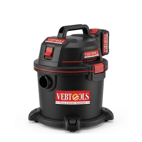 VebTools 12-Gallon Wet/Dry Shop Vacuum with 6.0 Peak HP Motor, Detachable Blower Port & Multi-Surface Filter Kit — Professional-Grade Suction for Workshops & Jobsites